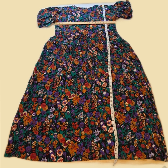 Handmade Cottage Core Floral Dress With Ruffled Sleeves And Pockets. Xl - Picture 8 of 9